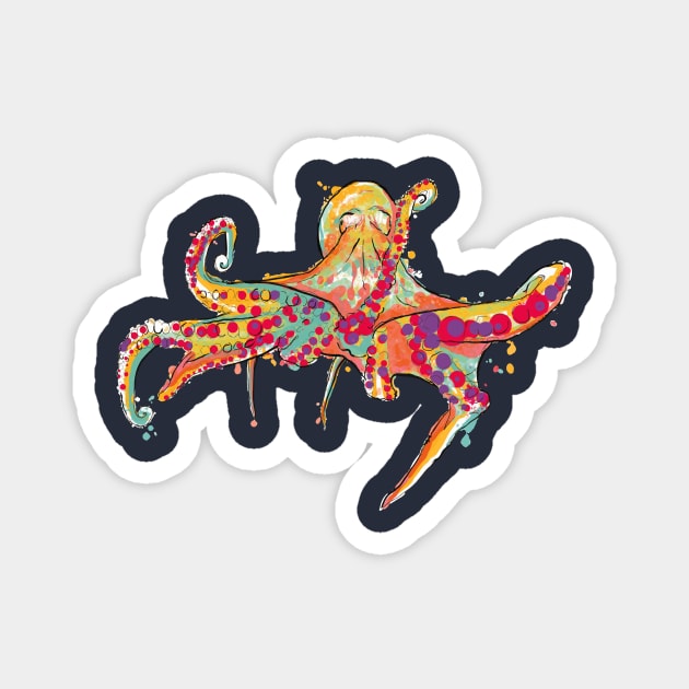 Cool Graphic Octopus Apparel - Octopus Kraken Marine Animal Collection Magnet by teemaniac