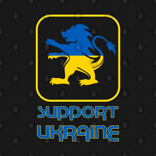 Ukrainian Heraldic Lion. Support Ukraine. by Hermz Designs