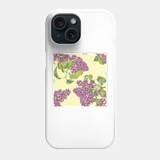 Lilac flower on yellow Phone Case