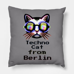 Techno Cat from Berlin - Catsondrugs.com Techno Party Ibiza Rave Dance Underground Festival Spring Break  Berlin Good Vibes Trance Dance technofashion technomusic housemusic Pillow