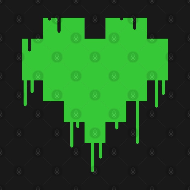 Green Dripping Pixel Heart by DipsyBunStudios27