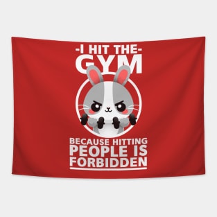 Bunny hit the gym Tapestry