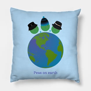 Peas on Earth - Peas with Beanie and Bucket Hats Pillow