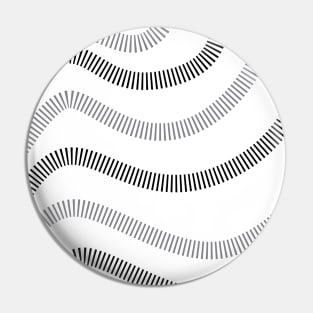 Modern Minimalist Wavy lines black and white Pin
