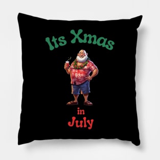 Santa Claus Christmas in July Pillow