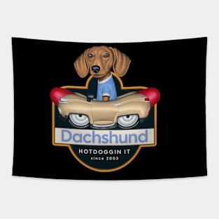 Dachshund HotDoggin It Tapestry