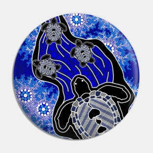 Aboriginal Art - Baby Turtles Pin
