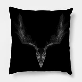 Wireframe Deer - White Pillow