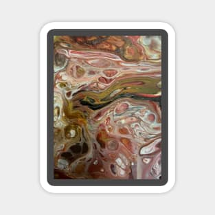 Red and Gold pour painting Magnet