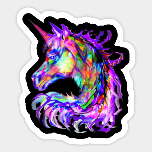 Colorful Rainbow Cute Unicorn Festival Rave Neon Colorful Rainbow Cute Unicorn Festival Sticker Teepublic Uk