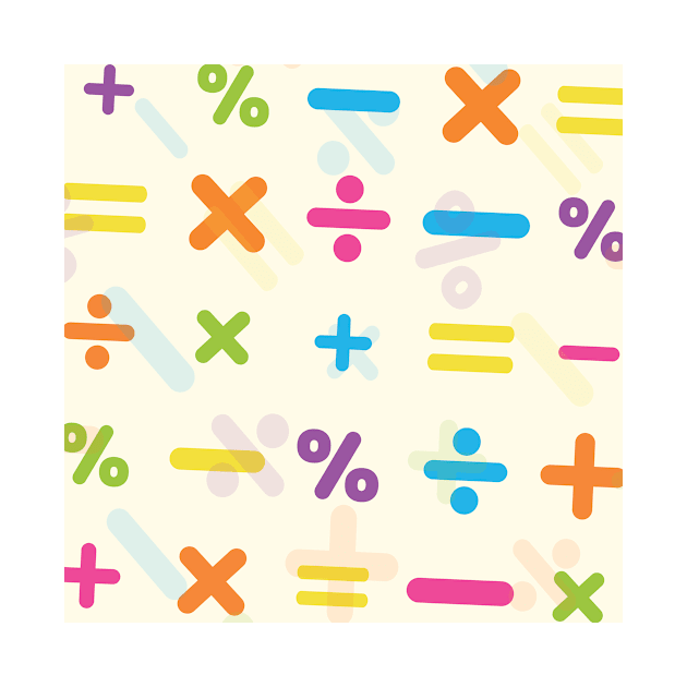 Colorful arithmetic operators Back To School Pattern by jodotodesign