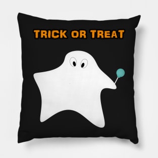 Trick or treat - Halloween, ghost, candy, lollipop. Pillow