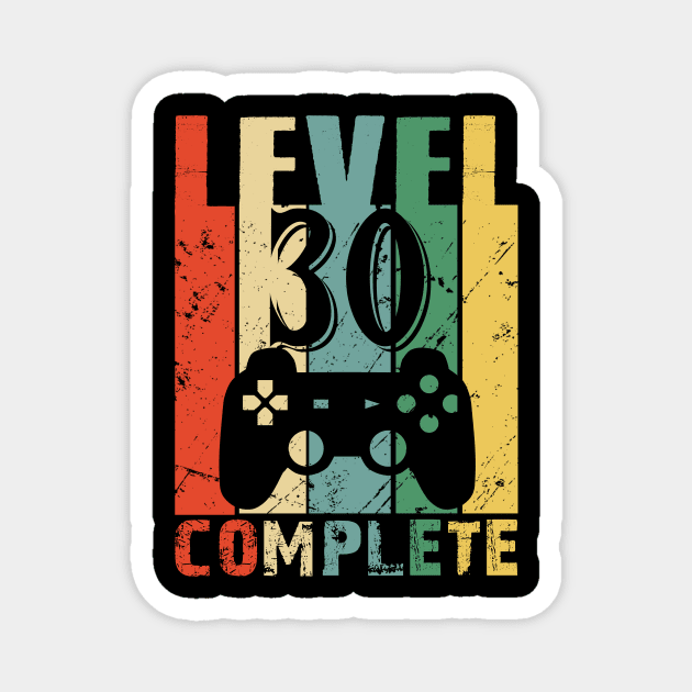 Vintage 30th Wedding Anniversary Level 30 Complete Funny Video Gamer Birthday Gift Ideas Magnet by smtworld