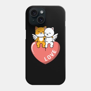 Winged Cat Love Valentines Light Phone Case