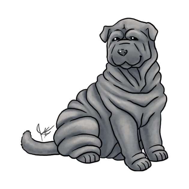 Dog - Chinese Shar-Pei - Gray by Jen's Dogs Custom Gifts and Designs