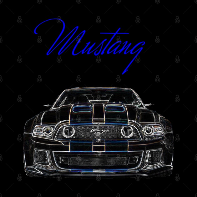 Mustang GT 2017 Car Front & Rear End On T Shirts Only by JFK KARZ