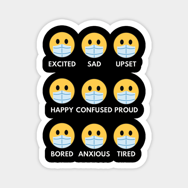 Face Mask Moods Magnet by Caregiverology