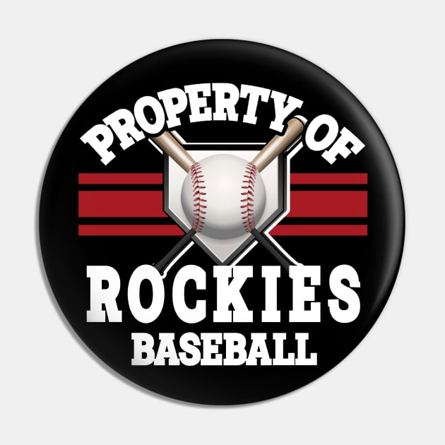 Proud Name Rockies Graphic Property Vintage Baseball Pin by QuickMart