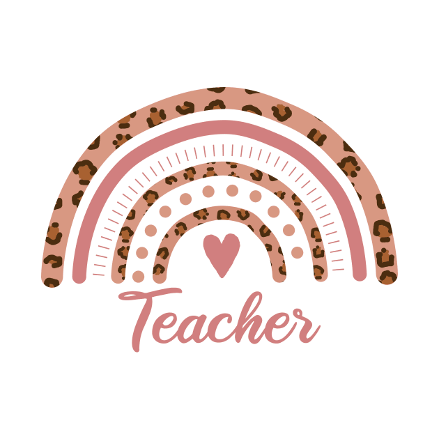 Teacher Leopard Rainbow by Rishirt