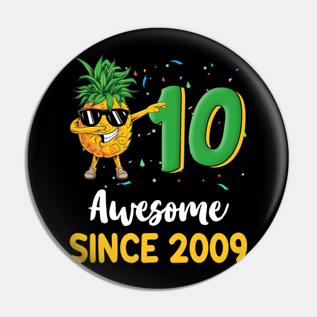 10th Birthday Pineapple Dabbing 10 Years Old Pin by Chapmanx