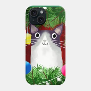 The Cat and the Christmas Tree Phone Case