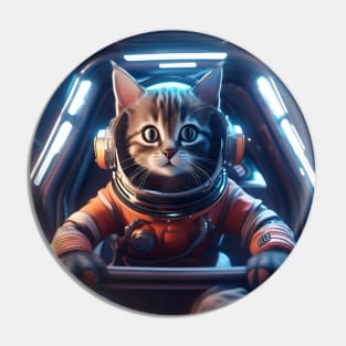 Cat Astronaut inside Spaceship Pin