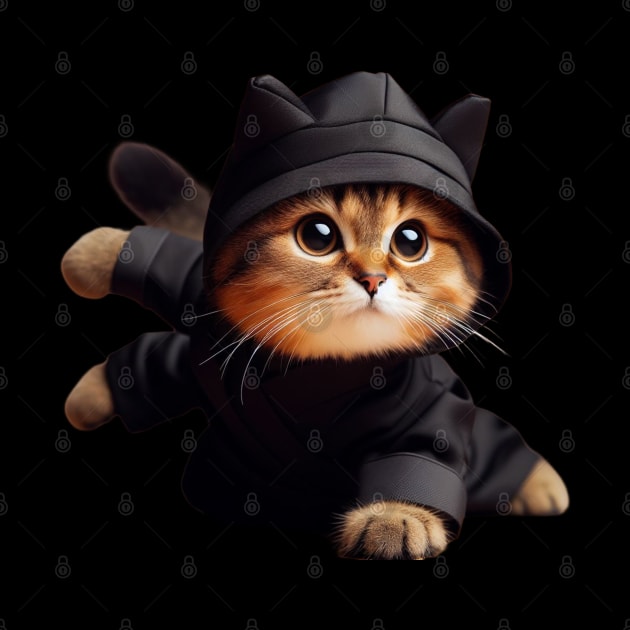 Precious Ninja Prowler Cute Ninja Cat by Divineshopy