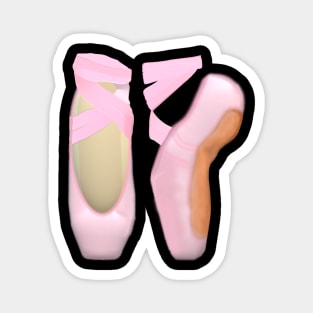 Ballerina Toe Shoes (Black Background) Magnet