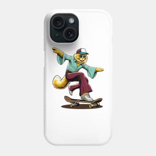 Retro Cat Skateboarder - Vintage Style Illustration Phone Case