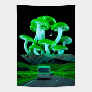 Green Mushrooms (Trippyland) Tapestry