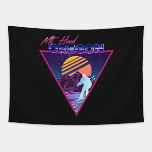 Retro Vaporwave Ski Mountain | Mt. Hood Oregon | Shirts, Stickers, and More! Tapestry