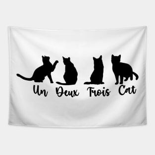 Un Deux Trois Cat Tshirt,Cat Tee, Gifts for Cat Lovers, Cat Lady Gift Tapestry