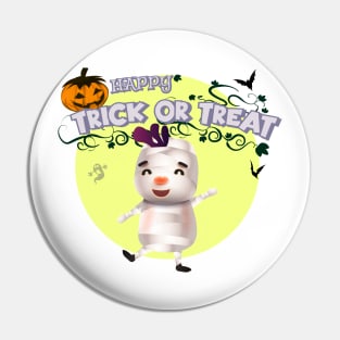Cute cartoon Happy Halloween.Trick or Treat. Pin