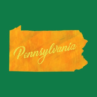 The State of Pennsylvania - Orange Watercolor T-Shirt