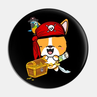 Funny corgi is a pirate Pin