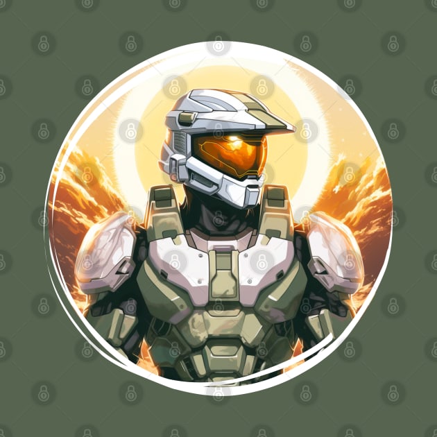 Guardian of Twilight: Master Chief Halo Sunset by Disocodesigns