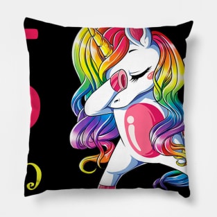 I Turned 5 in quarantine Cute Unicorn Dabbing Pillow