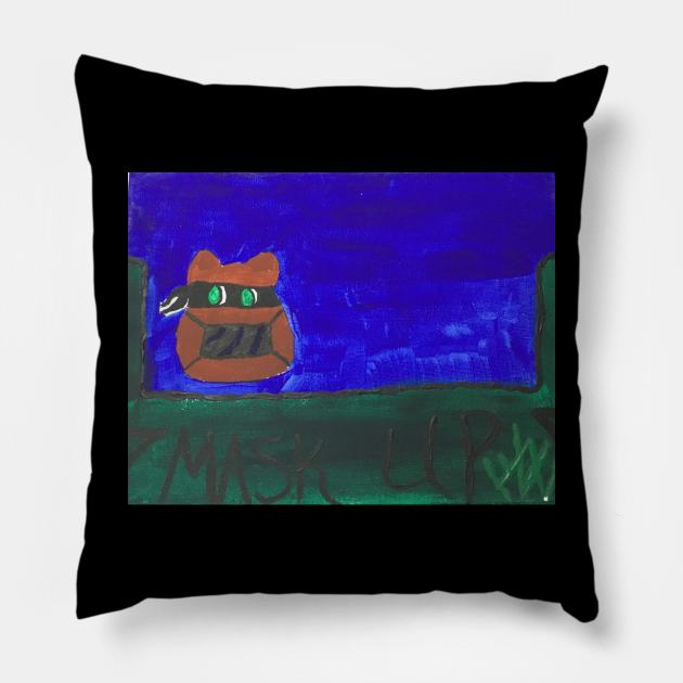 Mask Up Pillow by Overground13