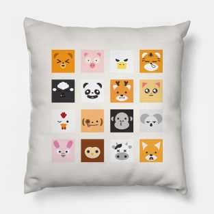 Animal Faces Pillow