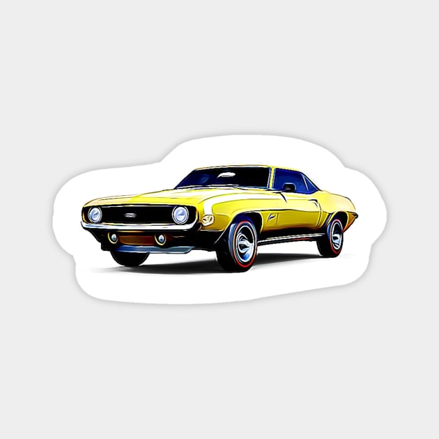 Camaro 69 Cartoon Magnet by Auto-Prints