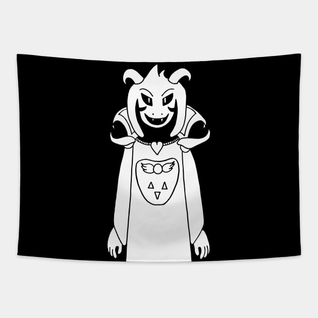 Asriel Undertale Simple Black and White Design Tapestry by Irla