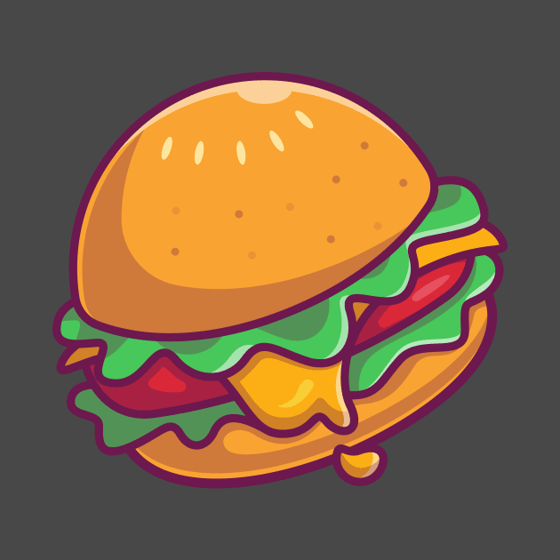 Cheese Burger Cartoon Illustration by Catalyst Labs