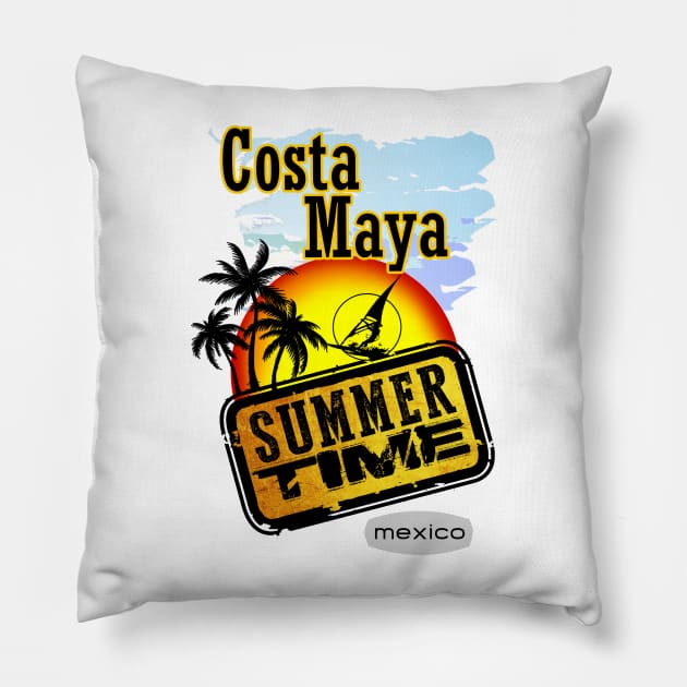 Costa Maya, Mexico Pillow by dejava