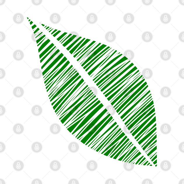 Green Leaf Minimal Modern Botanical Pattern by kerimeart