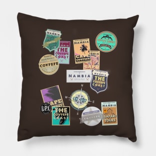 Souvenir Travel Stickers - Nambian charcoal colour Pillow