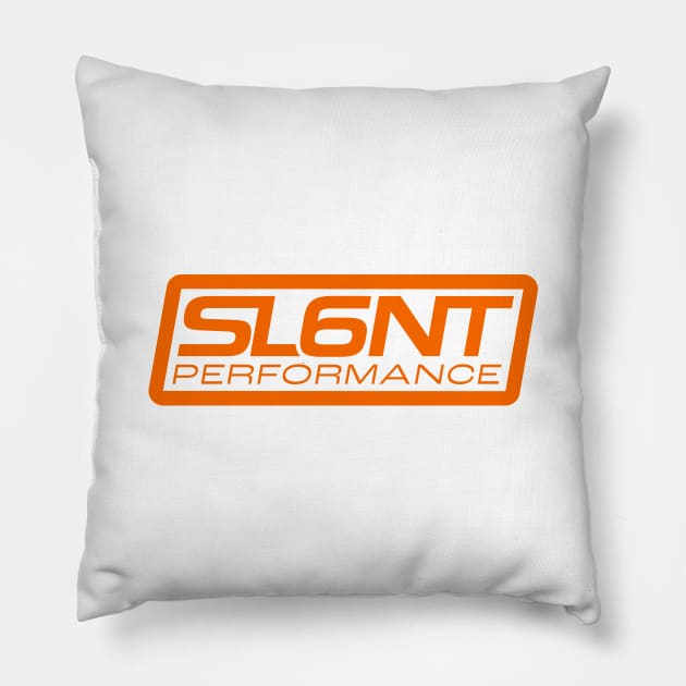 Slant 6 Performance (Orange) Pillow by jepegdesign