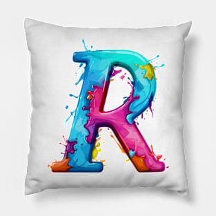 letter R, cartoon art v1 Pillow