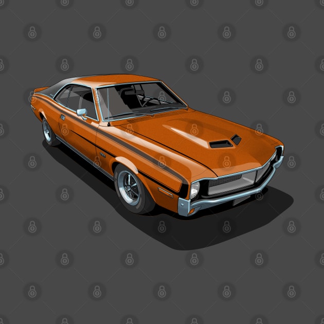 AMC Javelin in Bittersweet Orange by candcretro