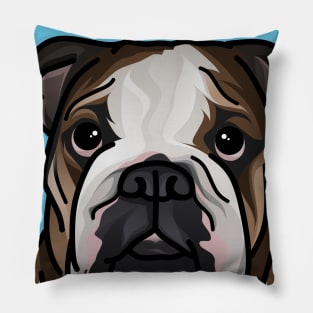 Pop Art Cartoon English Bulldog Pillow