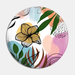 Abstract boho botanical, Mid century modern Pin